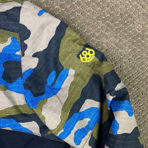 686 Youth Evolution Cross Insulated Jacket Boy's Medium Blue Camo Snowboard 10K - Picture 3 of 15